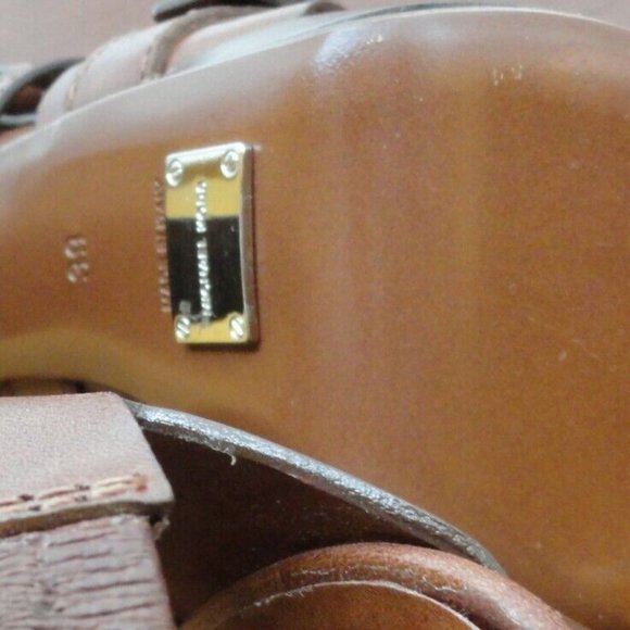 MICHAEL KORS MK16141 PLATFORM SANDAL PEEP TOE HEELS SIZE 39 (US 9M) MSRP $995 - Picture 10 of 13